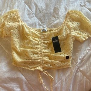 yellow hollister crop top